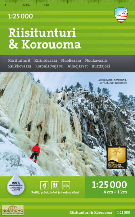 RIISITUNTURI & KOROUOMA | carte de randonnée Calazo