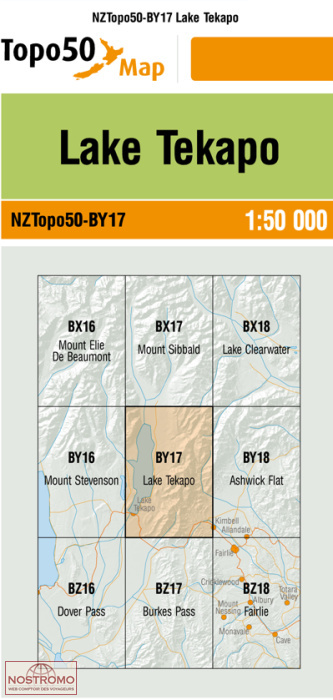 BY17 LAKE TEKAPO | carte topographique LINZ