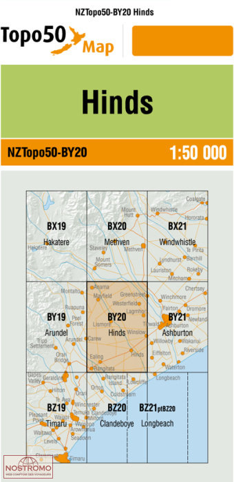 BY20 HINDS | carte topographique LINZ