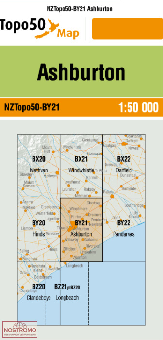 BY21 ASHBURTON | carte topographique LINZ