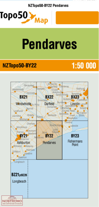 BY22 PENDARVES | carte topographique LINZ