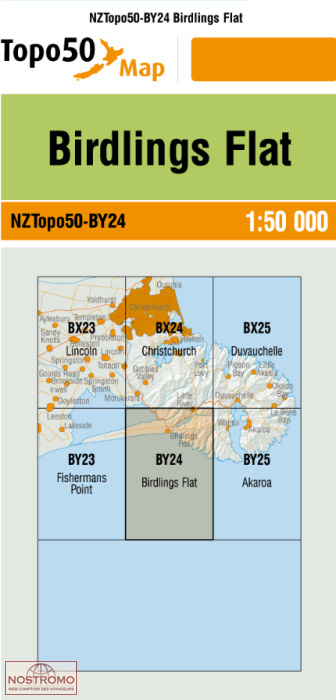BY24 BIRDLINGS FLAT | carte topographique LINZ