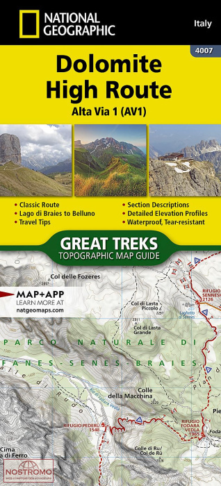 DOLOMITE HIGH ROUTE (AV1) | National Geographic hiking mapguide
