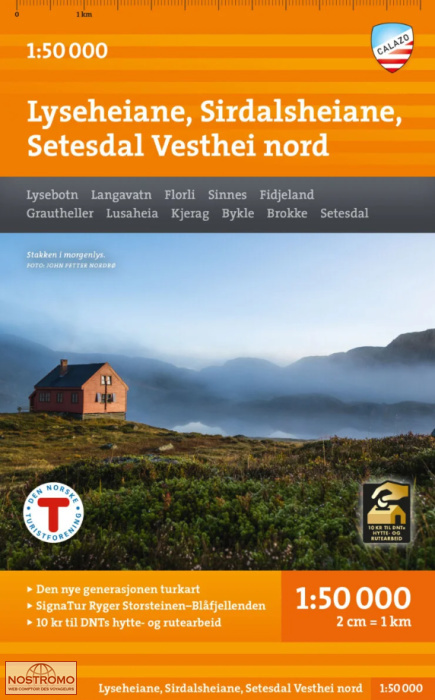 LYSEHEIANE, SIRDALSHEIANE & SETESDAL VESTHEI NORD | Calazo hiking map