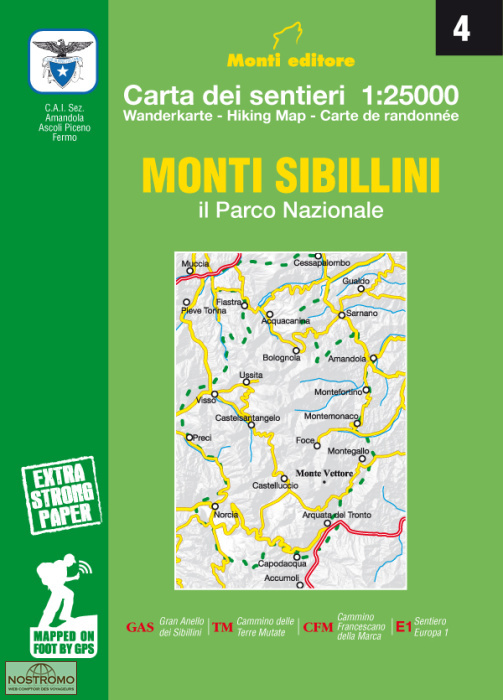 04 MONTI SIBILLINI | carte de randonnée Monti