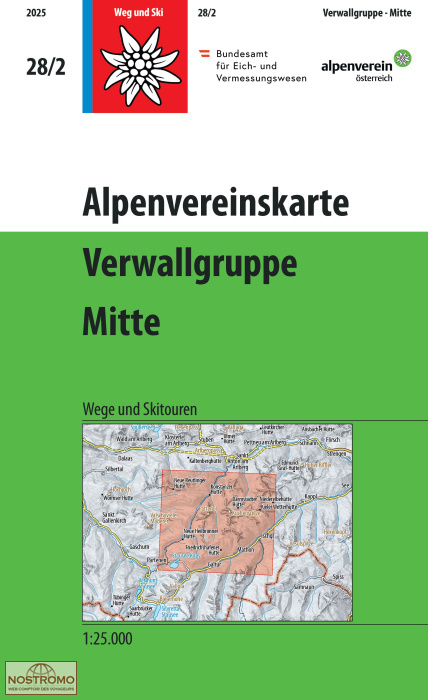 28/2 VERWALLGRUPPE MITTE | Alpenverein hiking map