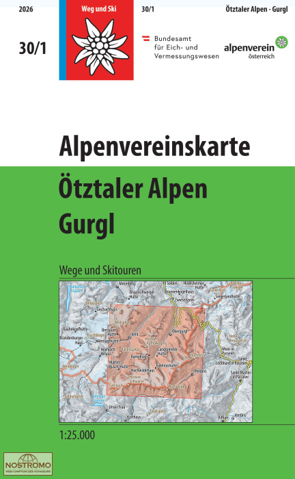 30/1 ÖTZTALER ALPEN - GURGL | Alpenverein hiking map