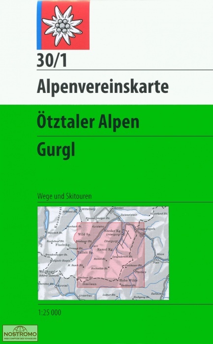 30/1 ÖTZTALER ALPEN - GURGL | Alpenverein hiking map