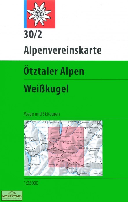 30/2 ÖTZTALER ALPEN - WEISSKUGEL | Alpenverein hiking map