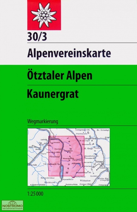 30/3 ÖTZTALER ALPEN - KAUNERGRAT | Alpenverein hiking map