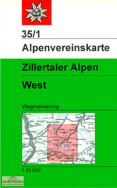 35/1 ZILLERTALER ALPEN WEST | carte de randonnée Alpenverein