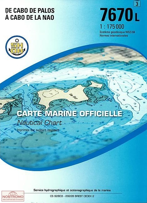 7670L FROM CABO DE PALOSTO CABO DE LA NAO  | SHOM nautical chart