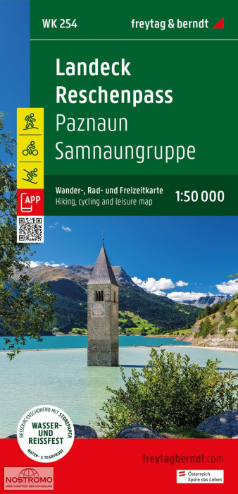 WK254 LANDECK - RESCHENPASS | Freytag & Berndt hiking map
