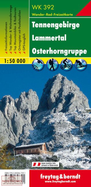 WK392 TENNENGEBIRGE | Freytag & Berndt hiking map