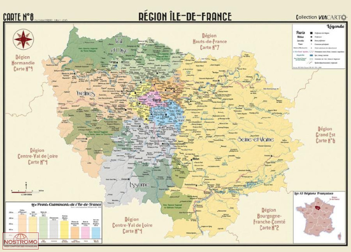 ÎLE-DE-FRANCE | Viacarto wall map