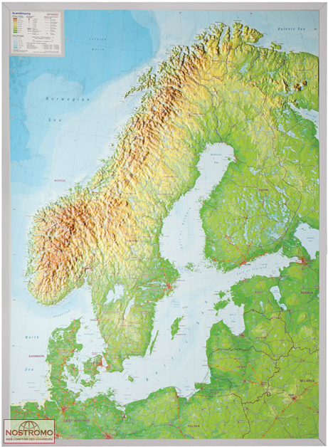 SCANDINAVIA | Georelief relief map