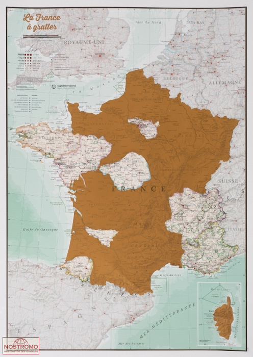 FRANCE | carte murale à gratter Maps International