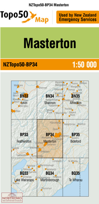 BP34 MASTERTON | carte topographique LINZ