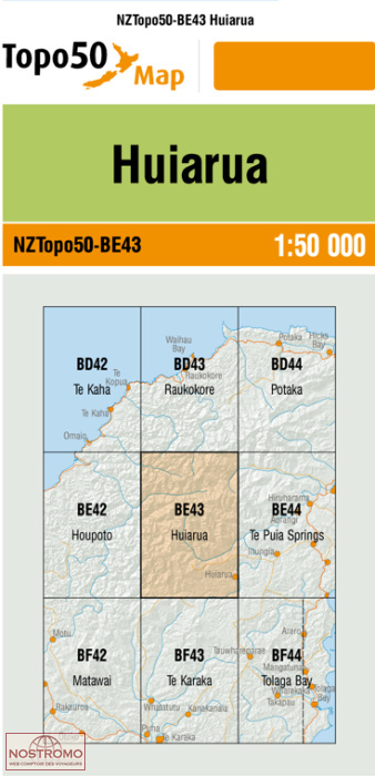 BE43 HUIARUA | carte topographique LINZ
