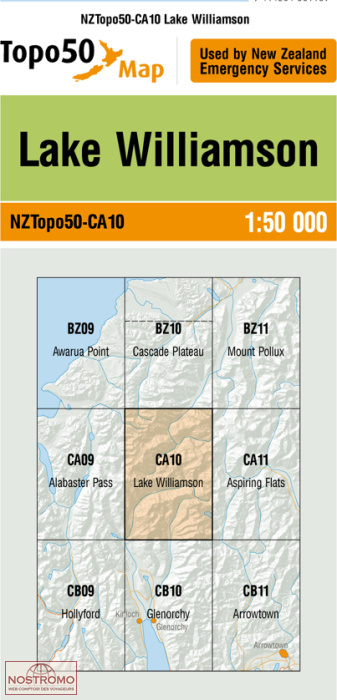 CA10 LAKE WILLIAMSON | carte topographique LINZ