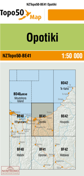 BE41 OPOTIKI | carte topographique LINZ