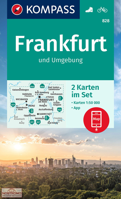 828 FRANKFURT UND UMGEBUNG | Kompass hiking map