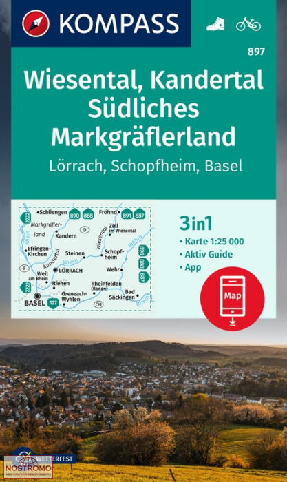 897 WIESENTAL - KANDERTAL | Kompass hiking map