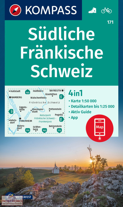 171 SÜDLICHE FRÄNKISCHE SCHWEIZ | carte de randonnée Kompass