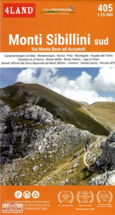 405 MONTI SIBILLINI SUD | 4Land hiking map