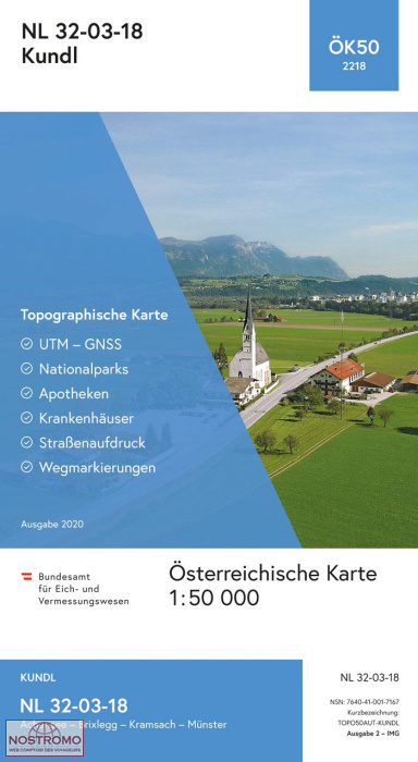 2218 KUNDL | carte topographique BEV