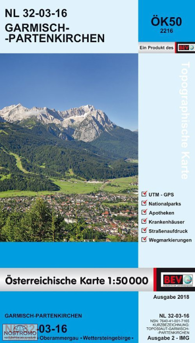 2216 GARMISCH-PARTENKIRCHEN | carte topographique BEV