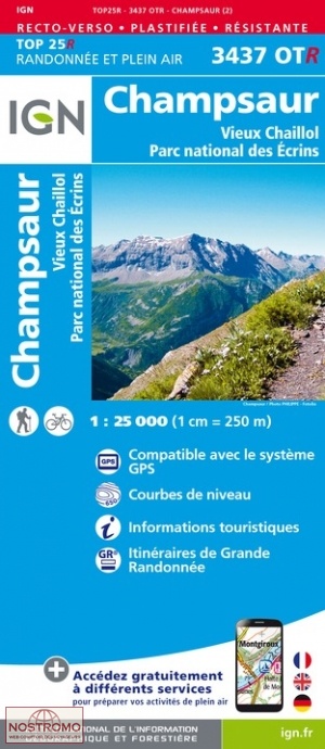 3437OTR CHAMPSAUR | carte de randonnée IGN