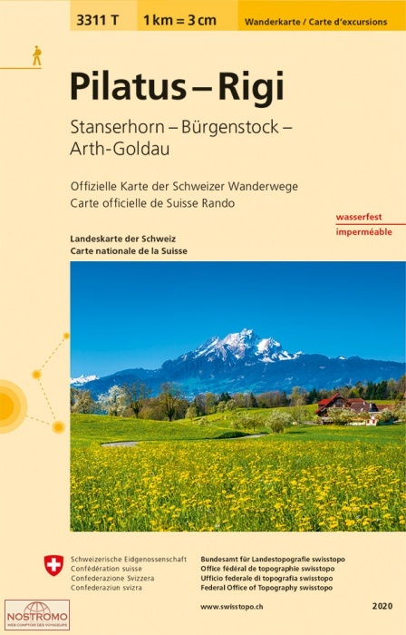3311T PILATUS - RIGI - STANSERHORN - BÜRGENSTOCK - ARTH-GOLDAU | Swisstopo hiking map