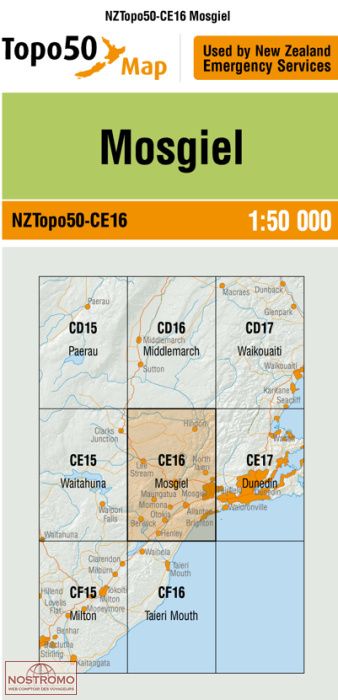 CE16 MOSGIEL | carte topographique LINZ