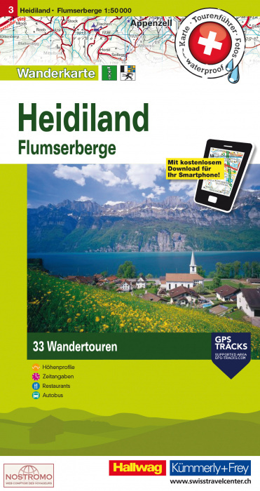 HEIDILAND - FLUMSERBERG 03 | Hallwag/Kummerly+Frey hiking map