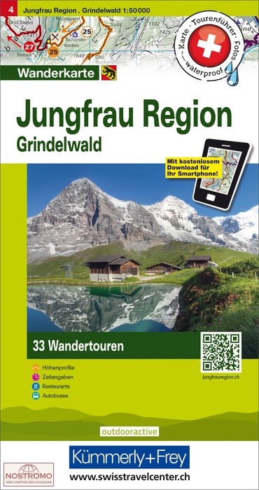 JUNGFRAU REGION - GRINDELWALD 04 | Kummerly+Frey  hiking map