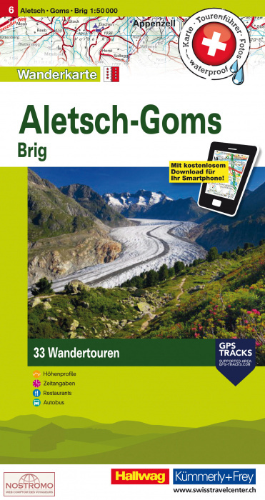 BRIG - ALETSCH-GOMS 06 | Hallwag/Kummerly+Frey hiking map