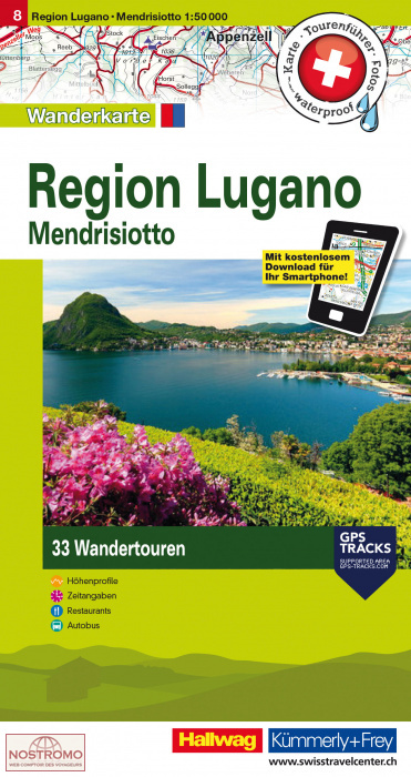 REGION LUGANO - MENDRISIOTTO 08 | Hallwag/Kummerly+Frey hiking map