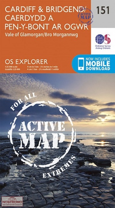 151 CARDIFF & BRIDGEND - VALE OF GLAMORGAN | OS hiking map