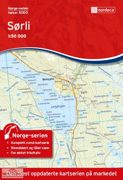 10100 SØRLI | carte topographique Nordeca