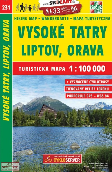 231 VYSOKE TATRY - LIPTOV - ORAVA | carte touristique Shocart