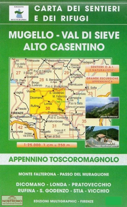30 MUGELLO - VAL DI SIEVE - ALTO CASENTINO | carte de randonnée Multigraphic