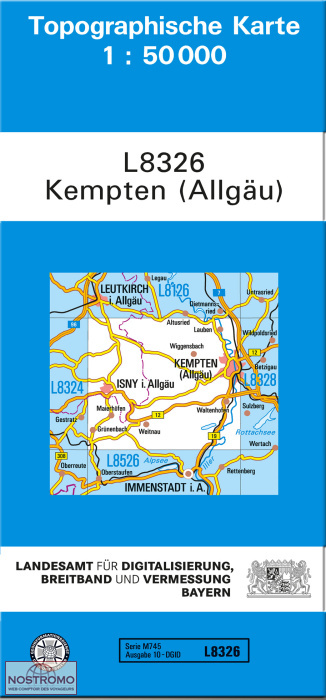 L8326 KEMPTEN (ALLGÄU) | carte topographique LDBV