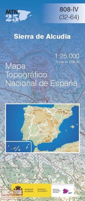 808-4 SIERRA DE ALCUDIA | carte topographique CNIG