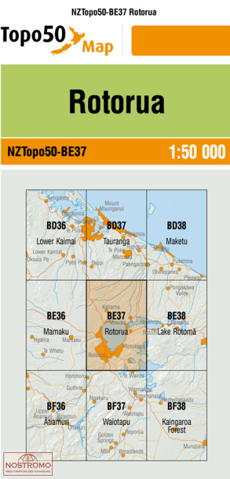BE37 ROTORUA | carte topographique LINZ