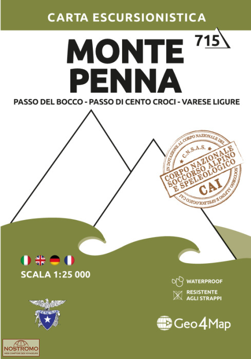 715 MONTE PENNA | carte de randonnée Geo4map