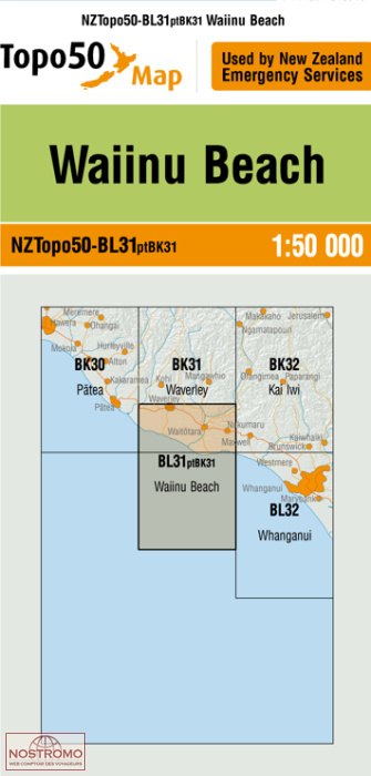 BL31PTBK31 WAIINU BEACH | carte topographique LINZ