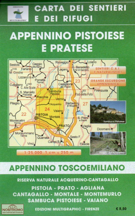 24 APPENNINO BOLOGNESE E PRATESE | carte de randonnée Multigraphic