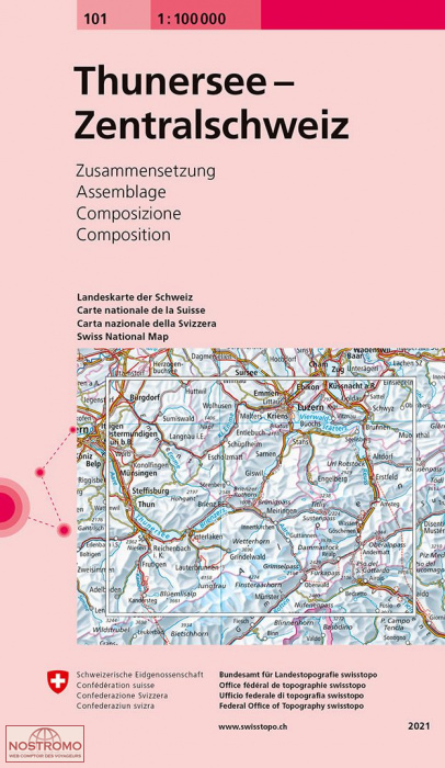 101 THUNERSEE - CENTRAL SWITZERLAND | Swisstopo topographic map