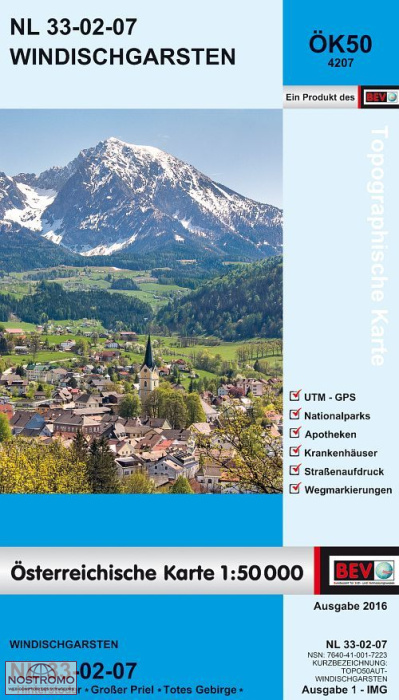 4207 WINDISCHGARSTEN | carte topographique BEV